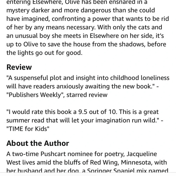 The Book of Elsewhere- The Shadows by a Jacqueline West paperback book - Picture 4 of 4